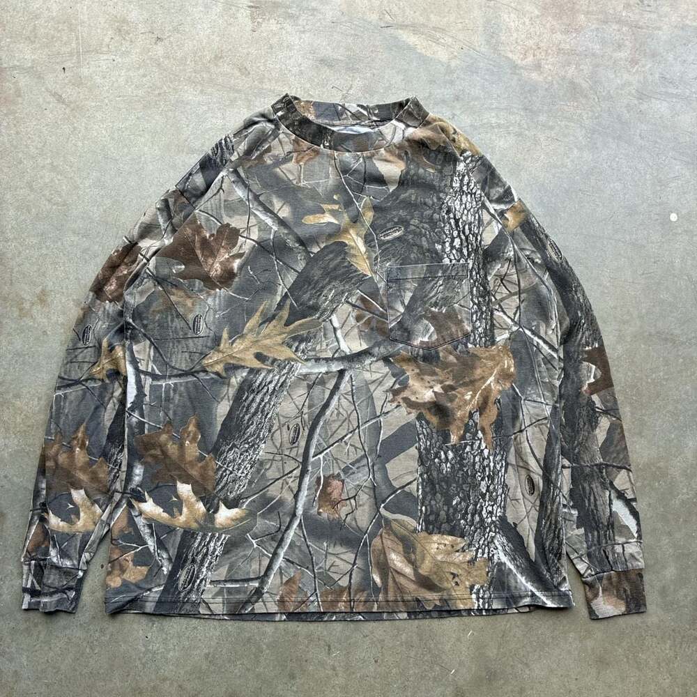 Berne Apparel Realtree Hardwoods Camo Long Sleeve Pocket T-Shirt XL